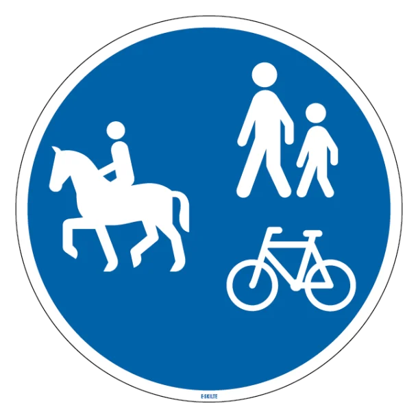 D27,1 - Fællessti for fodgængere, cyklister og ridende skilt