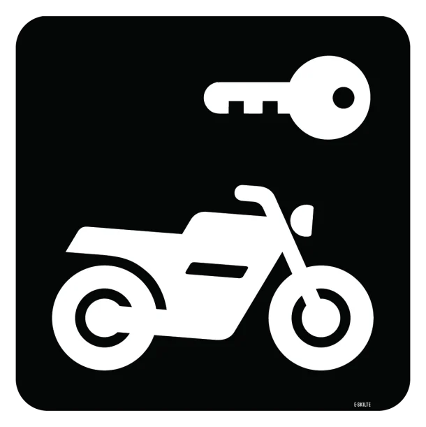 Aflåst motorcykel - Piktogram skilt