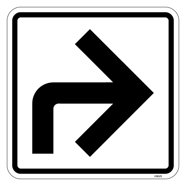 Pil med knæk. Piktogram skilt