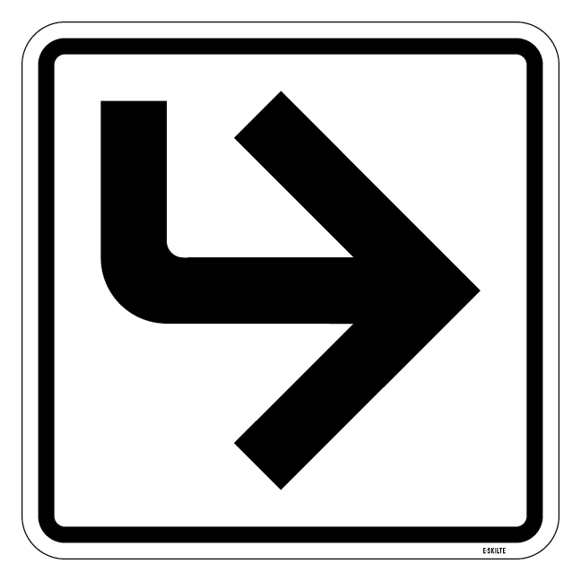 Pil med knæk. Piktogram skilt