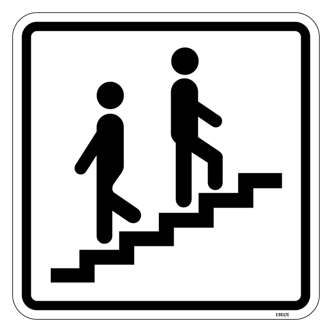 Trappe op ned. Piktogram skilt