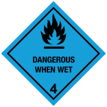 Dangerous when wet, klasse 4 fareseddel
