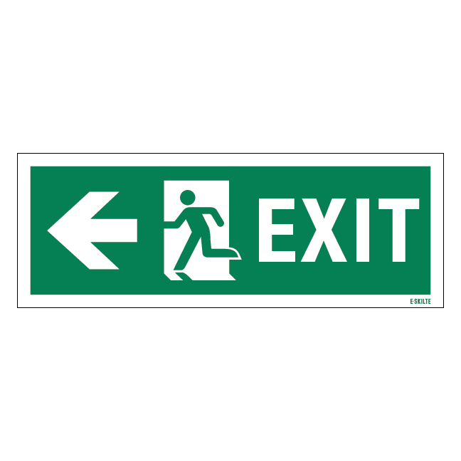 EXIT til venstre skilt