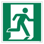 E002 Nødudgang til højre flugtvej skilt