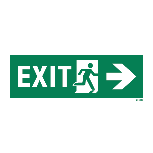 EXIT til højre skilt