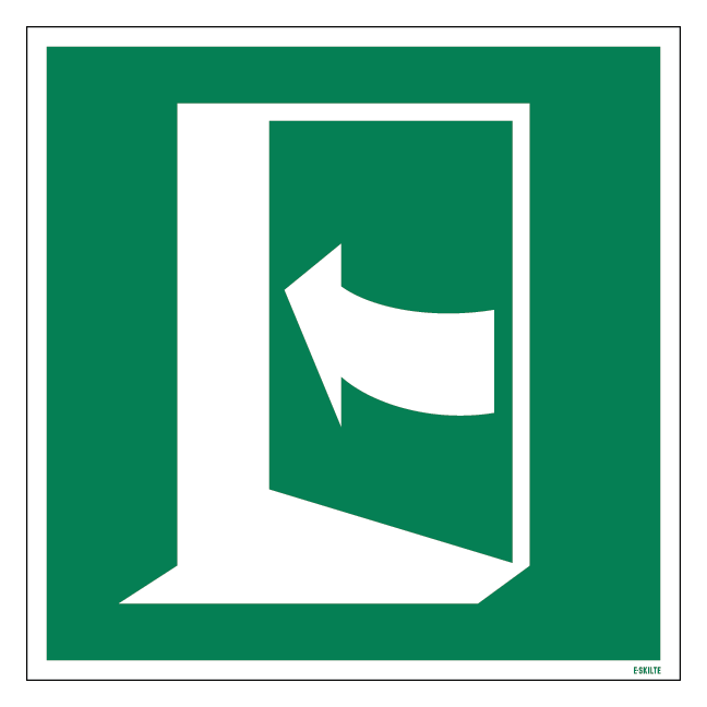 E022 Dør åbner ved at skubbe på venstre side skilt