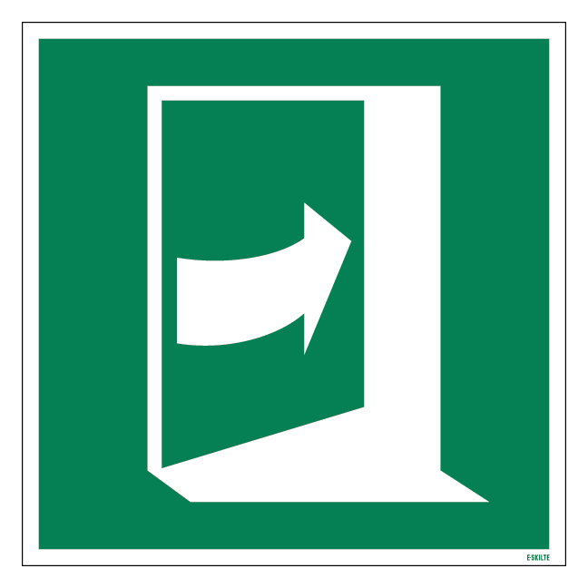 E023 Dør åbner ved at skubbe på højre side skilt