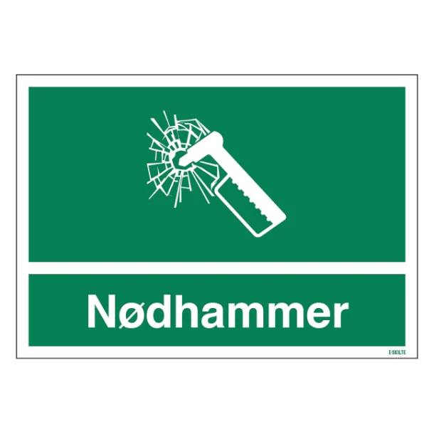 Nødhammer skilt