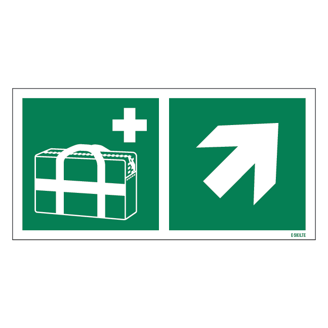 Medicin taske til højre op skilt