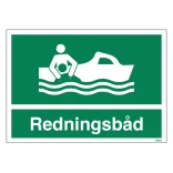 Redningsbåd skilt