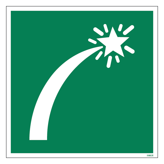 E048 Nødsignal for overlevelsesfartøjer skilt