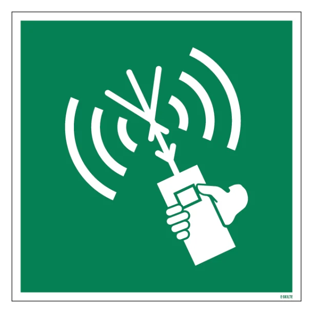 E051 Tovejs VHF-radiotelefonapparat skilt