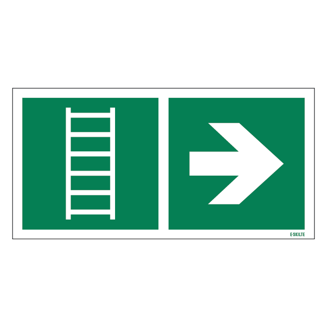 Flugt stige til højre skilt