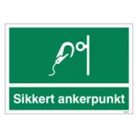 Sikkert ankerpunkt skilt