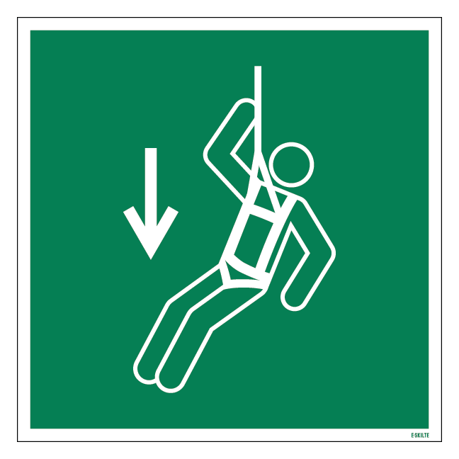 E073 Nødnedstigningsanordning skilt