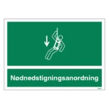 Nødnedstigningsanordning skilt