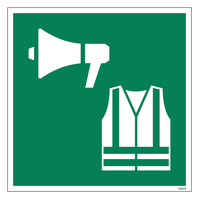 E076 Evakueringsudstyr skilt