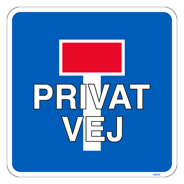 E18 Blind vej Privat vej Trafikskilt
