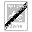 E48 - Ophør af cykelgade skilt