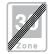 E54 - Ophør af område med fartdæmpning skilt