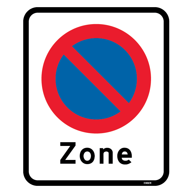 E68 - Zone med parkering forbudt skilt