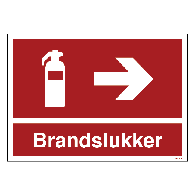 Brandslukker til højre Brandskilt ISO 7010 F001 Brandslukker til højre Brandskilt