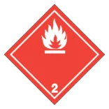 Brandfarlige gasser, klasse 2 fareseddel i hvid