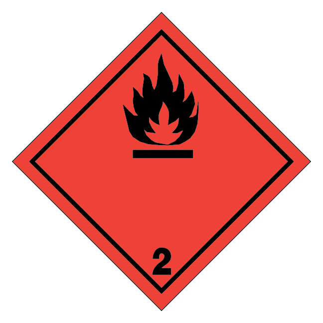 Brandfarlige gasser, klasse 2 fareseddel