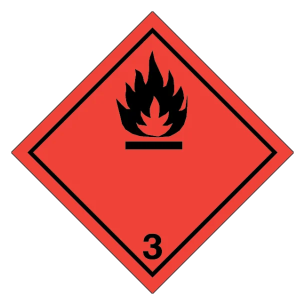 Brandfarlige væsker, klasse 3 fareseddel
