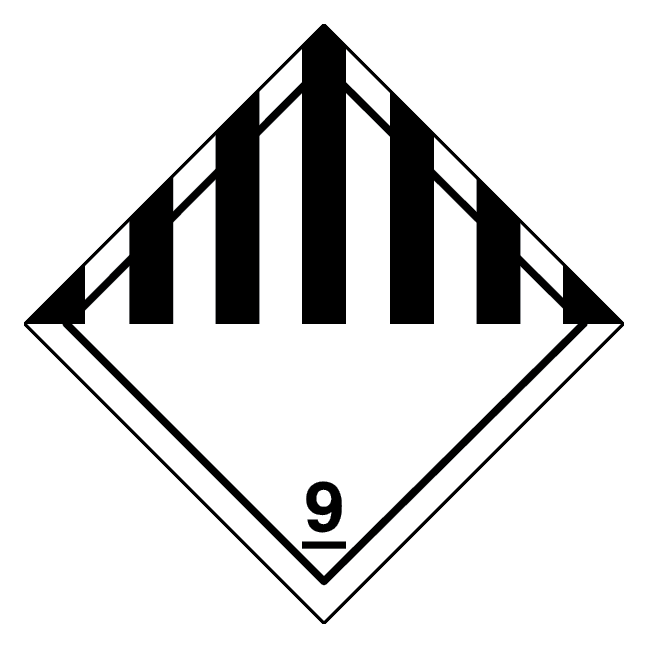 Forskellige farlige stoffer, klasse 9 fareseddel