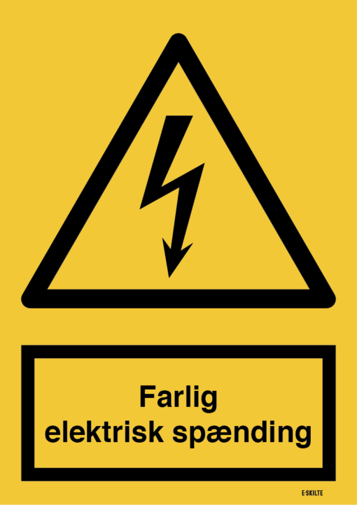 Farlig elektrisk spænding skilt
