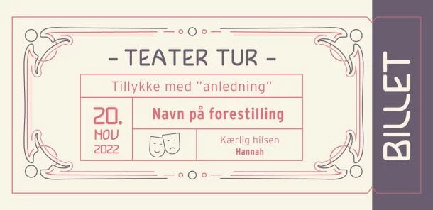 Gavekort til teatertur