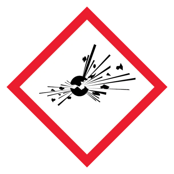 GHS01 Eksplosiv - Ustabile sprængstoffer (Explosives) skilt