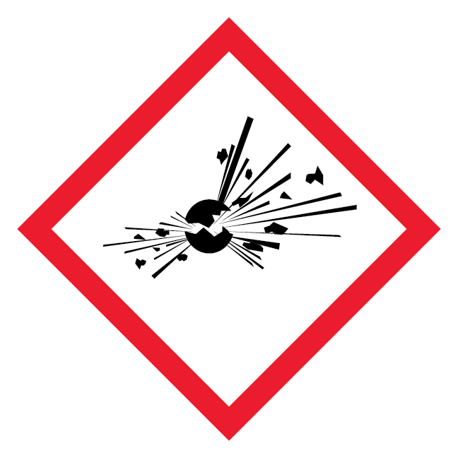 GHS01 Eksplosiv - Ustabile sprængstoffer (Explosives) skilt