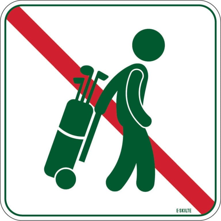 Gennemgang forbudt golf skilt