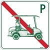 Golfbil parkering forbudt retro skilt