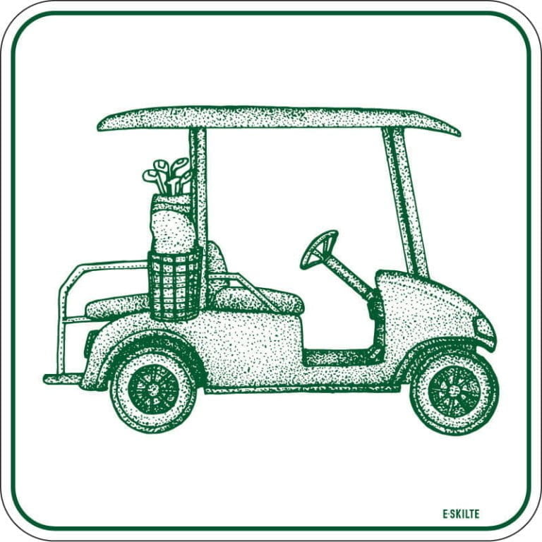 Golfbil retro skilt