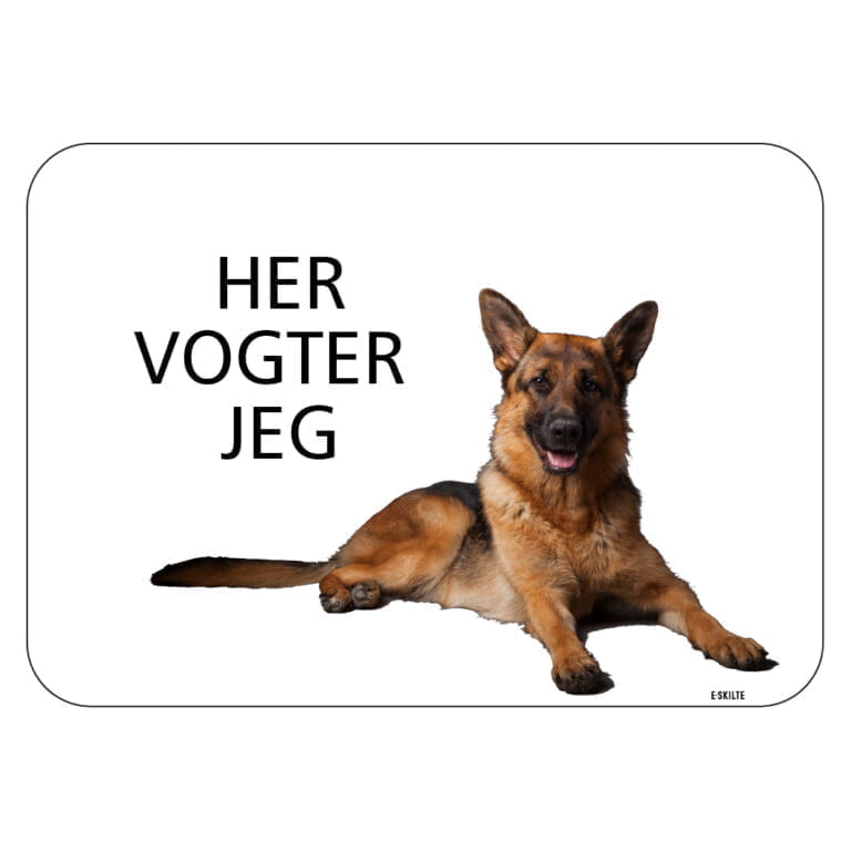 Her vogter jeg med schæfer design selv