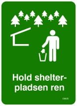 Hold shelterpladsen ren skilt