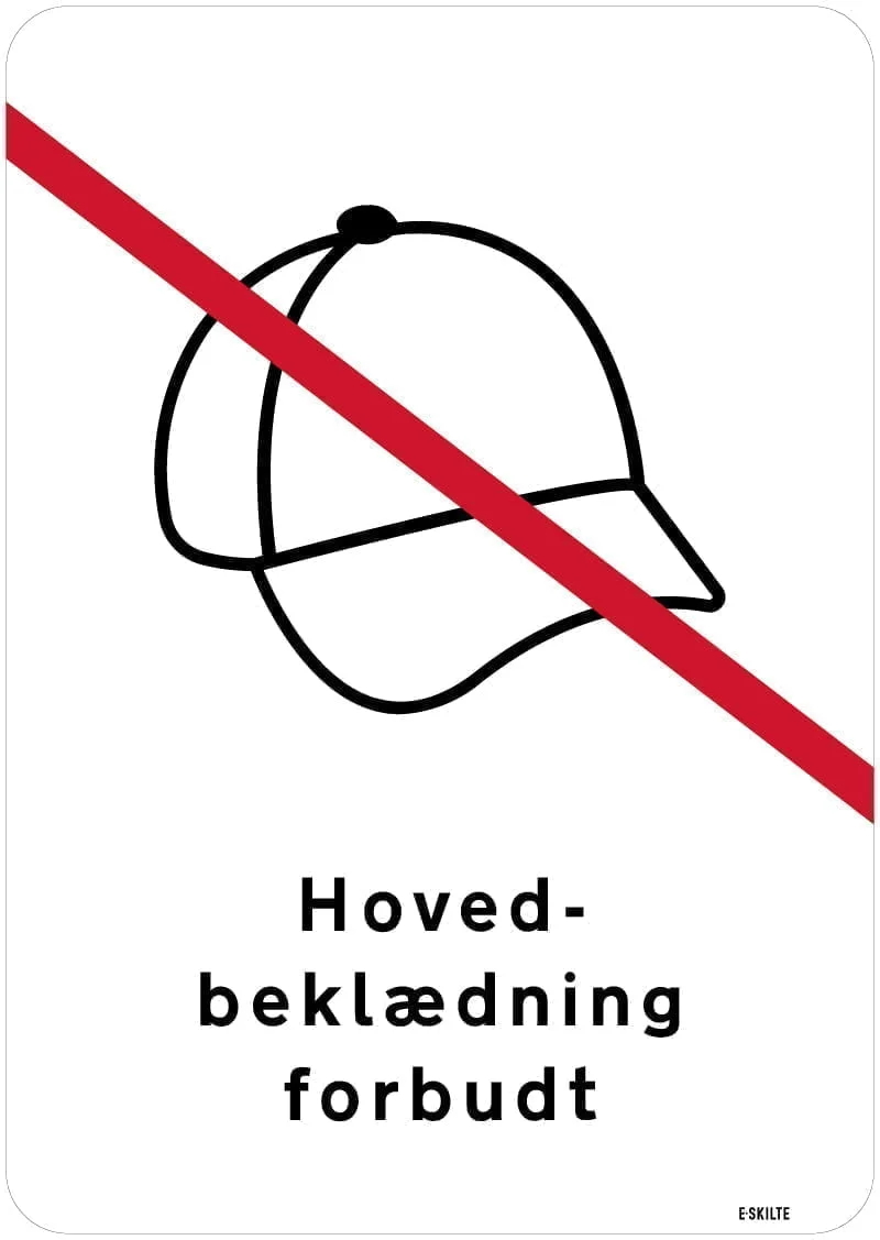 Hovedbeklædning forbudt