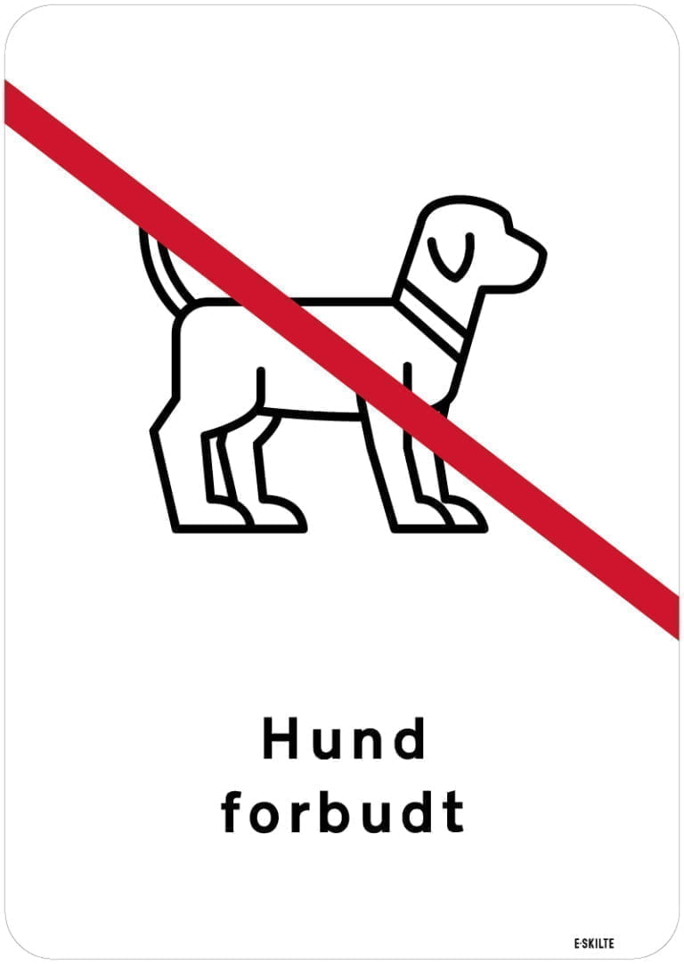 Fængsling ophobe indhold Hund forbudt Skilt - E-skilte