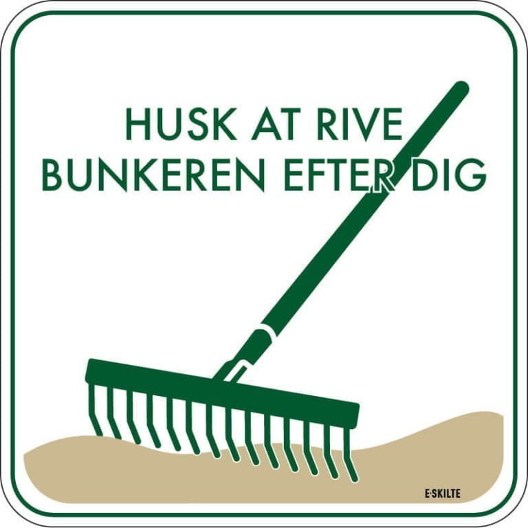 Husk at rive bunkeren efter dig golf skilt