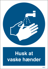 Husk at vaske hænder skilt