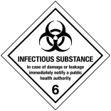 Infectious substance, klasse 6 fareseddel