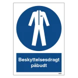 Beskyttelsesdragt påbudt M010 ISO 7010 . Påbudsskilt