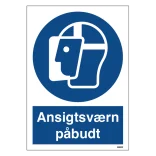 Ansigtsskærm påbudt M013 ISO 7010 . Påbudsskilt
