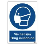Støv Maske påbudt M016 ISO 7010. Påbudsskilt