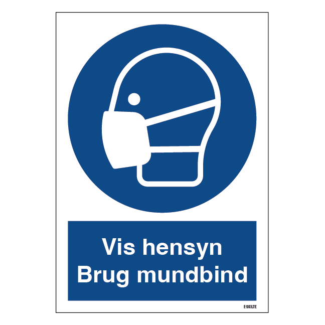 Støv Maske påbudt M016 ISO 7010. Påbudsskilt