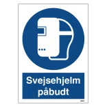 Svejsehjelm påbudt skilt