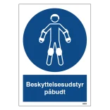 Beskyttelsesudstyr påbudt skilt